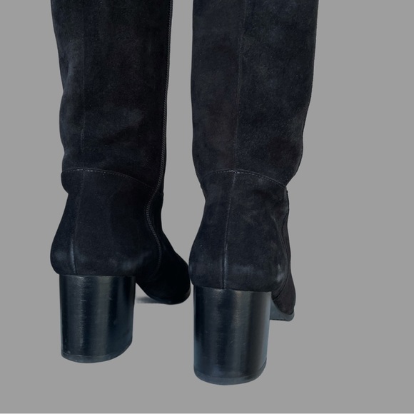 SEZANE Black Suede Leather Adele Boots Classic Heeled Knee High Boots FR 39 US 8 - Picture 10 of 17